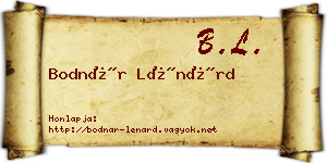 Bodnár Lénárd névjegykártya