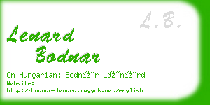 lenard bodnar business card